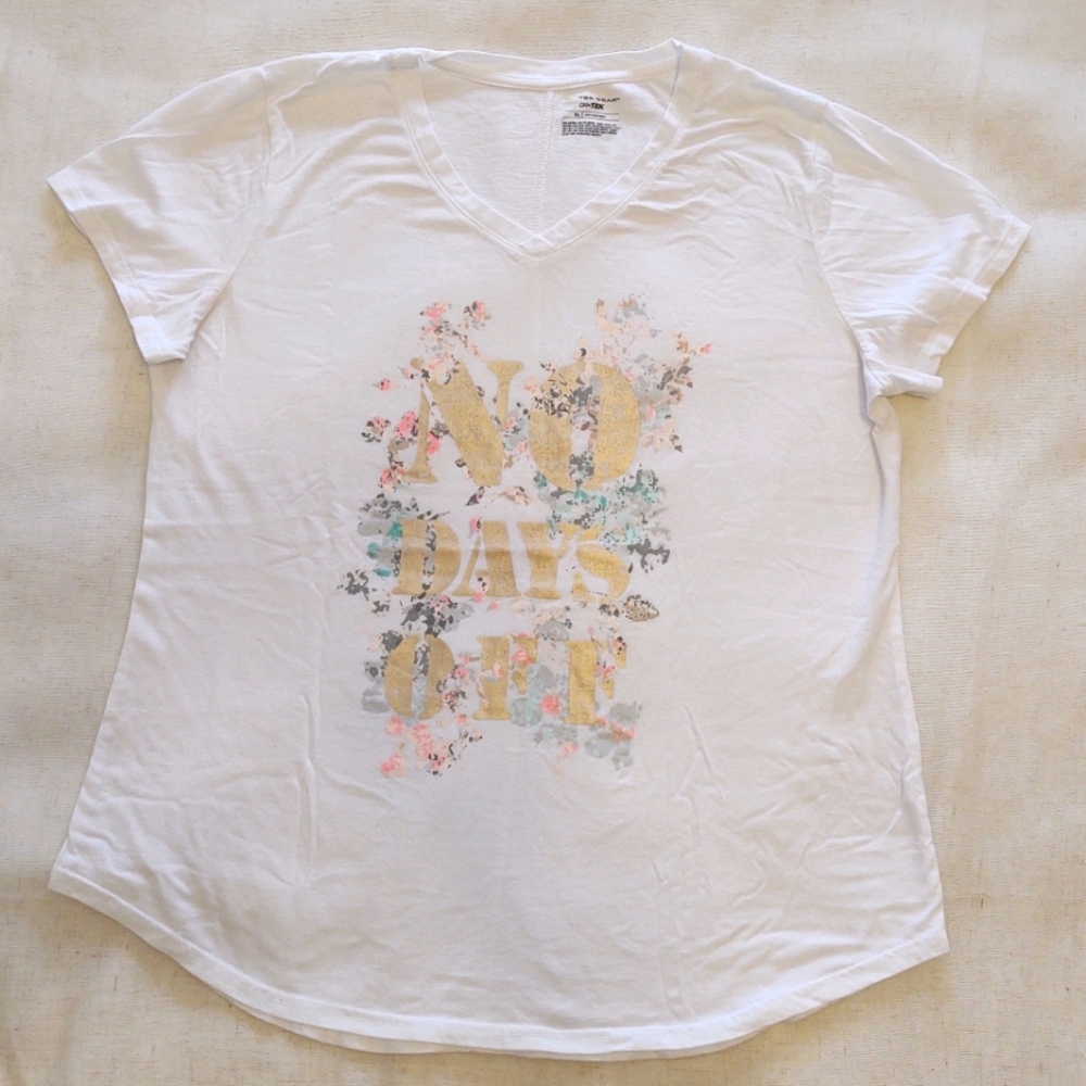 Women's XL White Active Wear T-shirt